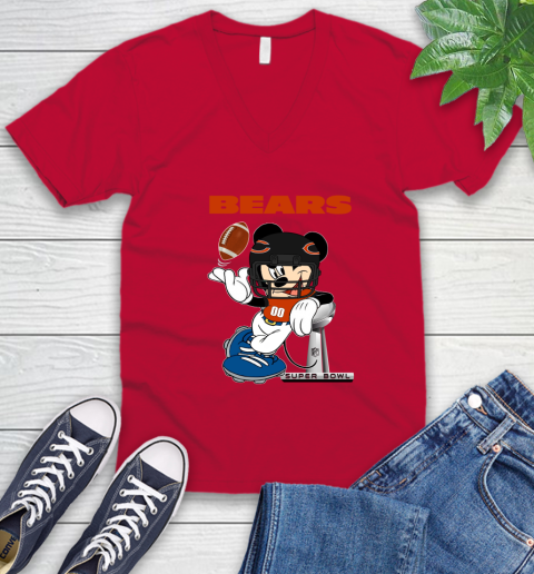 NFL Chicago Bears Mickey Mouse Disney Super Bowl Football T Shirt V-Neck T-Shirt 18