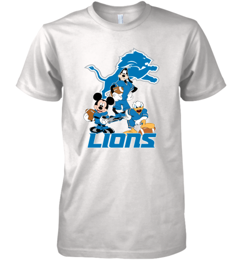 Mickey Donald Goofy The Three Detroit Lions Football Premium Men's T-Shirt