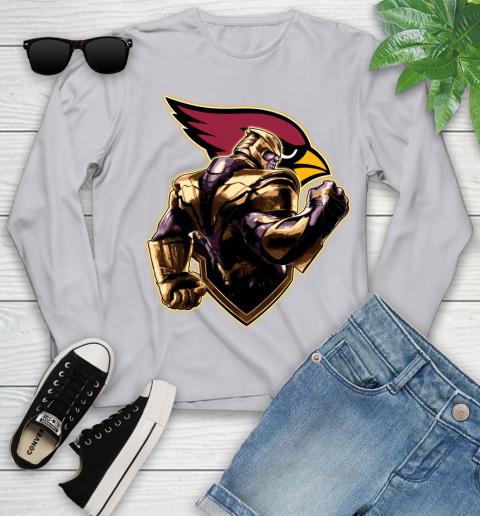 NFL Thanos Avengers Endgame Football Sports Arizona Cardinals Youth Long Sleeve 5