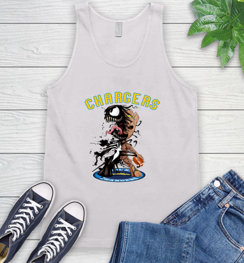 NFL San Diego Chargers Football Venom Groot Guardians Of The Galaxy Tank Top