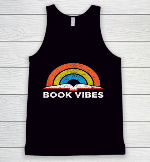 Reading Rainbow t shirt Vintage Retro Book Vibes Rainbow Gift for Reading Lovers Tank Top