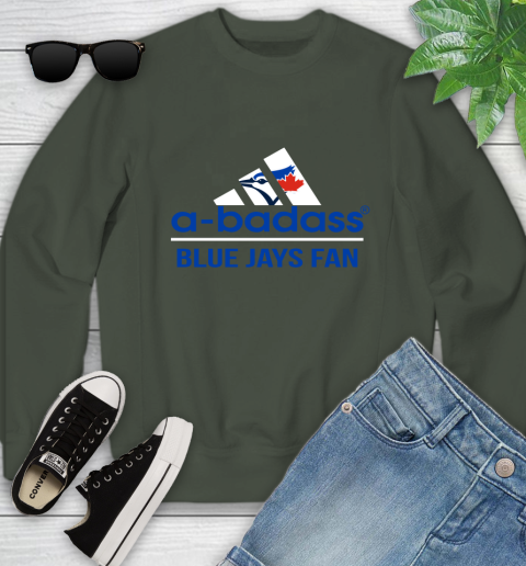 MLB A Badass Toronto Blue Jays Fan Adidas Baseball Sports Youth Sweatshirt 9