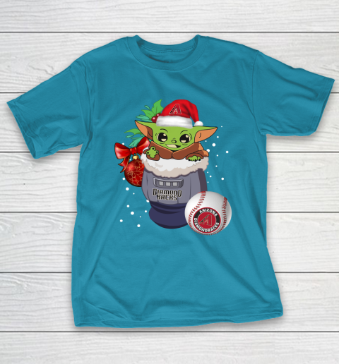 Arizona Diamondbacks Christmas Baby Yoda Star Wars Funny Happy MLB T-Shirt 8