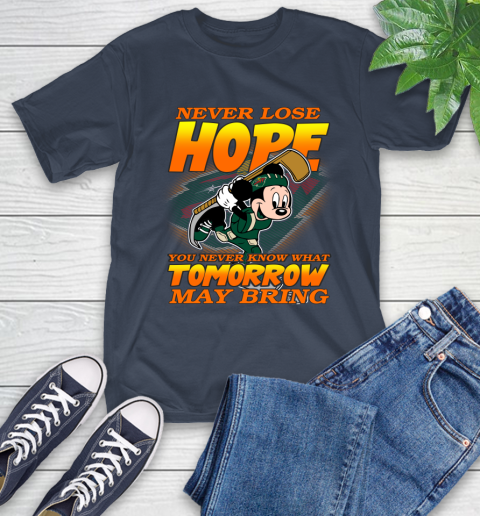 Minnesota Wild NHL Hockey ootball Mickey Disney Never Lose Hope T-Shirt 3
