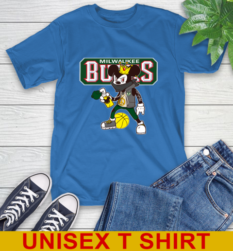 Milwaukee Bucks NBA Basketball Mickey Peace Sign Sports T-Shirt 9
