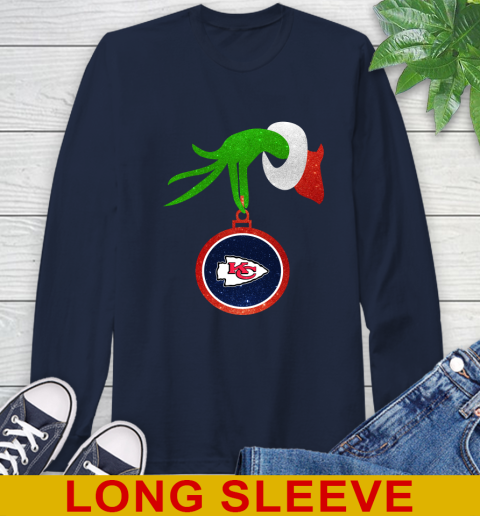 Kansas City Chiefs Grinch Merry Christmas NFL Football Long Sleeve T-Shirt 4