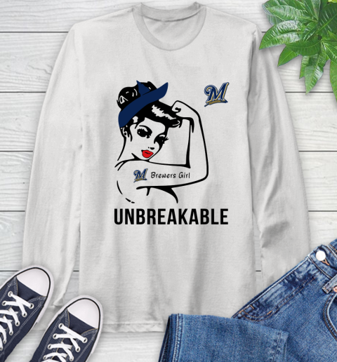 MLB Milwaukee Brewers Girl Unbreakable Baseball Sports Long Sleeve T-Shirt