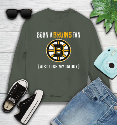 NHL Boston Bruins Hockey Loyal Fan Just Like My Daddy Shirt Youth Sweatshirt 7