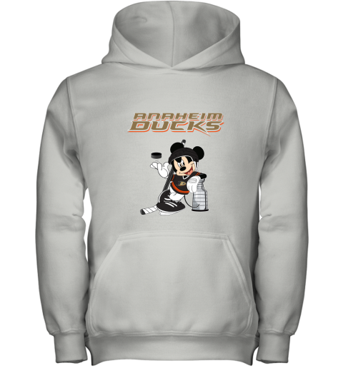 Mickey Anaheim Ducks With The Stanley Cup Hockey NHL Youth Hoodie