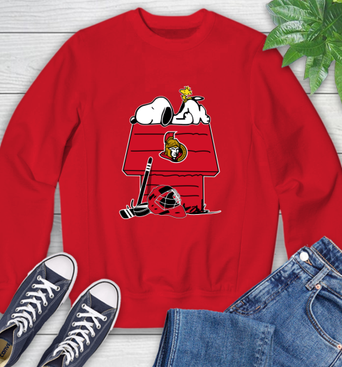 Ottawa Senators NHL Hockey Snoopy Woodstock The Peanuts Movie Sweatshirt 10