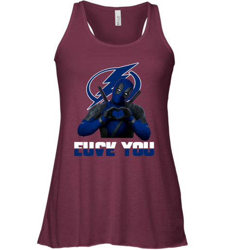 NHL Tampa Bay Lightning Deadpool Love You Fuck You Hockey Sports Q2RymEA1LCx flowy tank 32 95 151514 front maroon