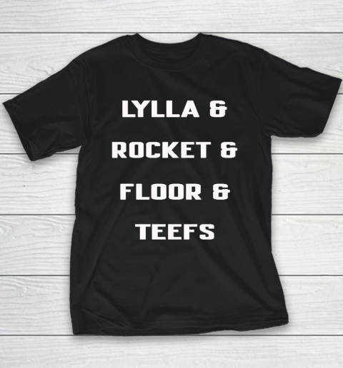 Guardians Of The Galaxy Lylla Rocket Floor Teefs Youth T-Shirt