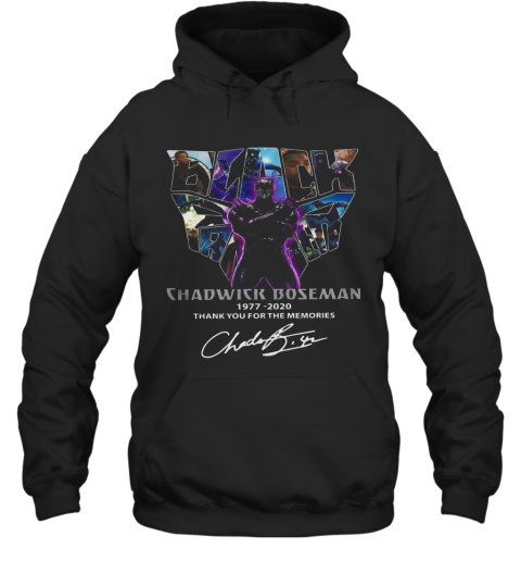 Black Panther Chadwick Boseman 1977 2020 Thank You For Memories Signature Hoodie