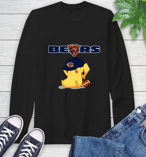 NFL Pikachu Football Sports Chicago Bears Long Sleeve T-Shirt 2