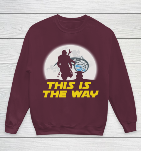 Orlando Magic NBA Basketball Star Wars Yoda And Mandalorian This Is The Way Youth Sweatshirt 4