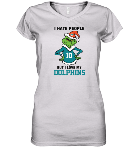 I Hate People But I Love My Dolphins Miami Dolphins NFL Teams Women's V-Neck T-Shirt