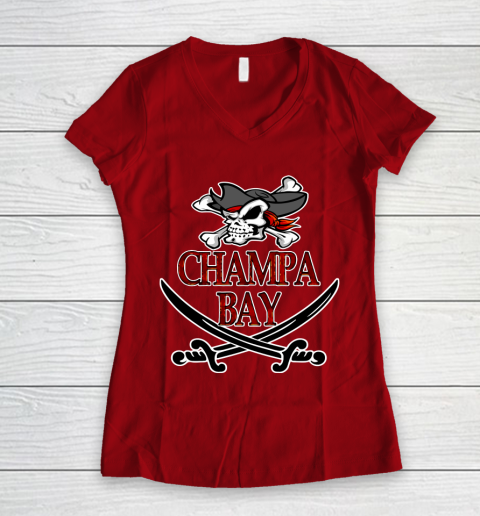 Champa Bay TB Football Champions Women's V-Neck T-Shirt 8