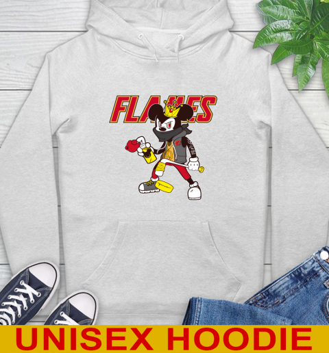Calgary Flames NHL Hockey Mickey Peace Sign Sports Hoodie
