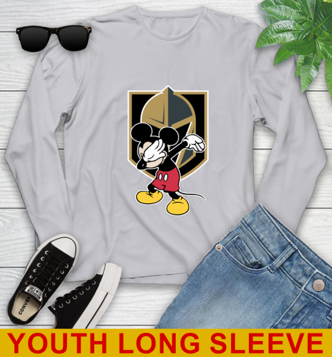 Vegas Golden Knights NHL Hockey Dabbing Mickey Disney Sports Youth Long Sleeve 6