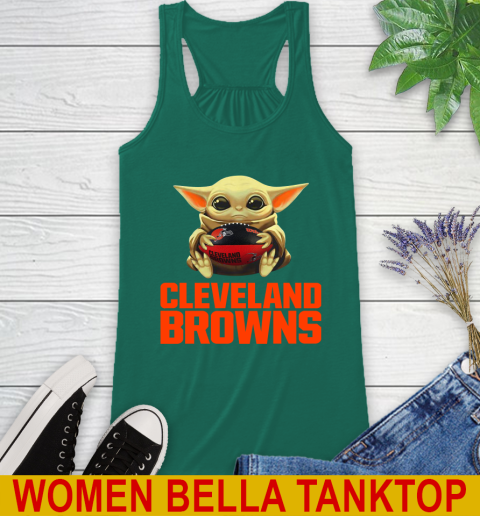 NFL Football Cleveland Browns Baby Yoda Star Wars Shirt Racerback Tank 7