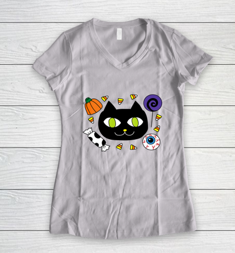 Candy Cat Women's V-Neck T-Shirt