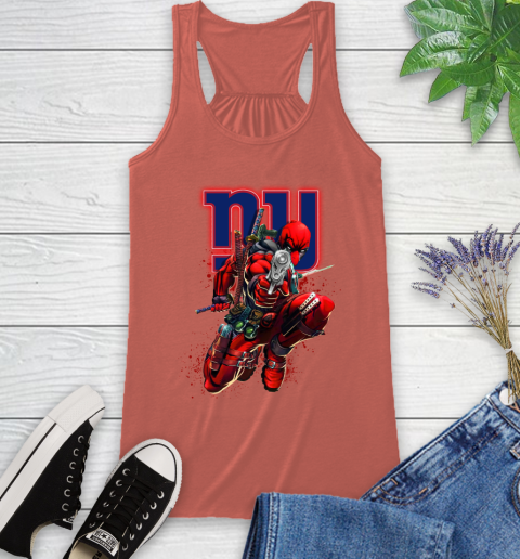 NFL Deadpool Marvel Comics Sports Football New York Giants Racerback Tank 4