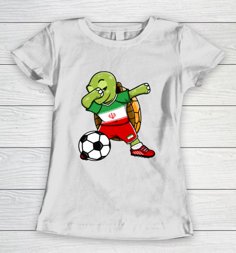 Dabbing Turtle Iran Soccer Fans Jersey Iranian Football Women's T-Shirt