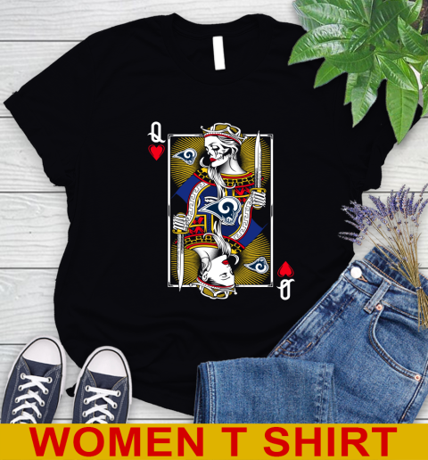 NFL Football Los Angeles Rams The Queen Of Hearts Card Shirt Women's T-Shirt