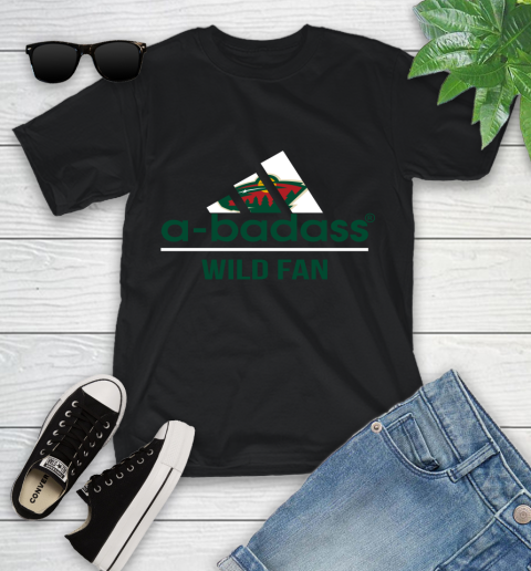 NHL A Badass Minnesota Wild Fan Adidas Hockey Sports Youth T-Shirt