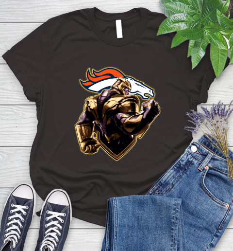 NFL Thanos Avengers Endgame Football Sports Denver Broncos Women's T-Shirt 8