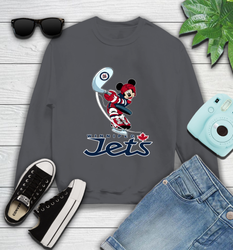 NHL Hockey Winnipeg Jets Cheerful Mickey Mouse Shirt Sweatshirt 6