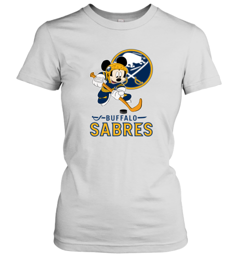 NHL Hockey Mickey Mouse Team Buffalo Sabres Women's T-Shirt