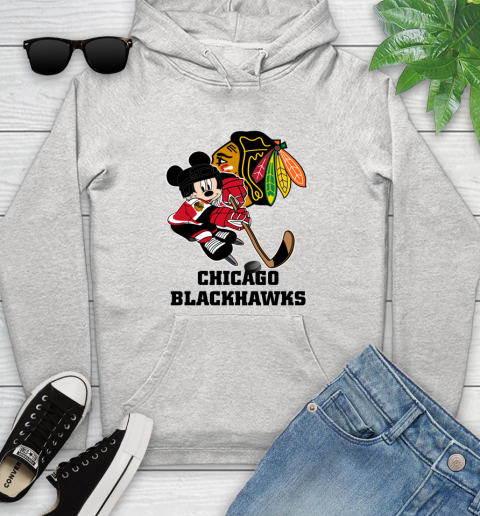 NHL Chicago Blackhawks Mickey Mouse Disney Hockey T Shirt Youth Hoodie
