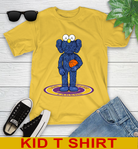 NBA Basketball Los Angeles Lakers Kaws Bff Blue Figure Shirt Youth T-Shirt 9 NBA Basketball Los Angeles Lakers Kaws Bff Blue Figure Shirt Youth T-Shirt - Image 9