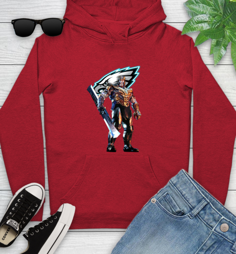 NFL Thanos Gauntlet Avengers Endgame Football Philadelphia Eagles Youth Hoodie 11