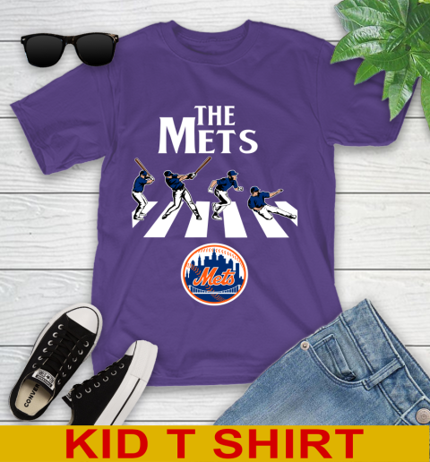 MLB Baseball New York Mets The Beatles Rock Band Shirt Youth T-Shirt 3