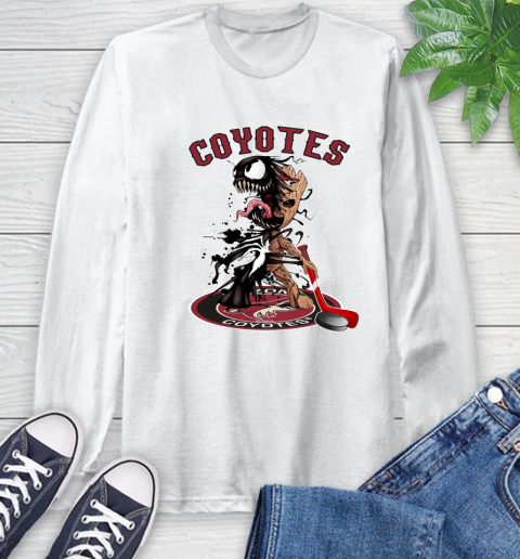 NHL Arizona Coyotes Hockey Venom Groot Guardians Of The Galaxy Long Sleeve T-Shirt
