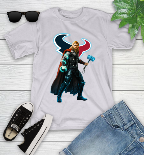 NFL Thor Avengers Endgame Football Houston Texans Youth T-Shirt 4