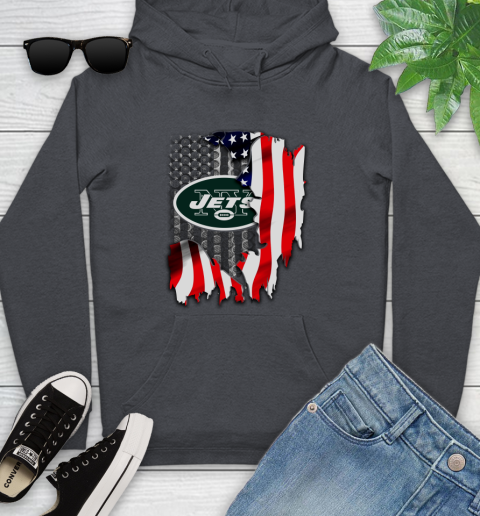 New York Jets NFL Football American Flag Youth Hoodie 10