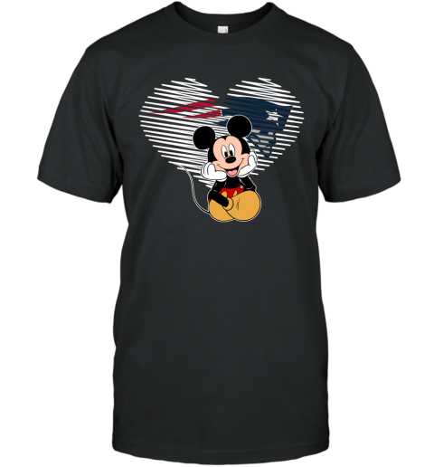 NFL New England Patriots The Heart Mickey Mouse Disney Football T Shirt