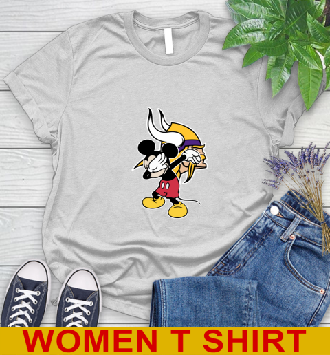 Minnesota Vikings NFL Football Dabbing Mickey Disney Sports Women's T-Shirt