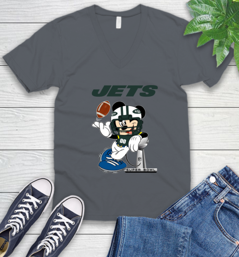 NFL New York Jets Mickey Mouse Disney Super Bowl Football T Shirt V-Neck T-Shirt 5