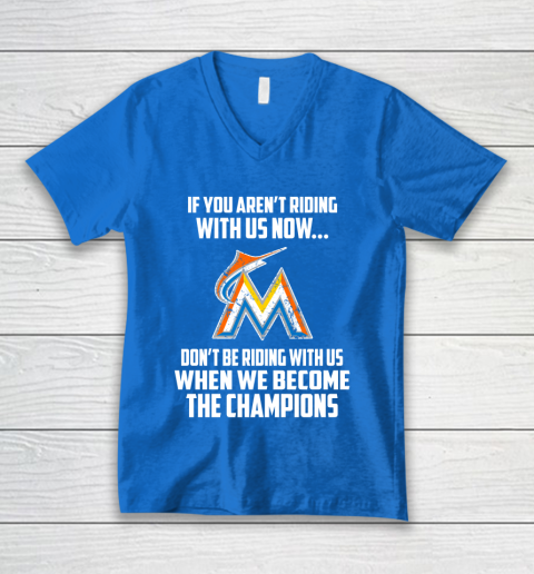 MLB Miami Marlins Baseball We Become The Champions V-Neck T-Shirt 5