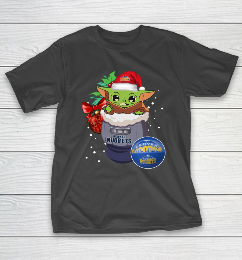 Denver Nuggets Christmas Baby Yoda Star Wars Funny Happy NBA T-Shirt 2