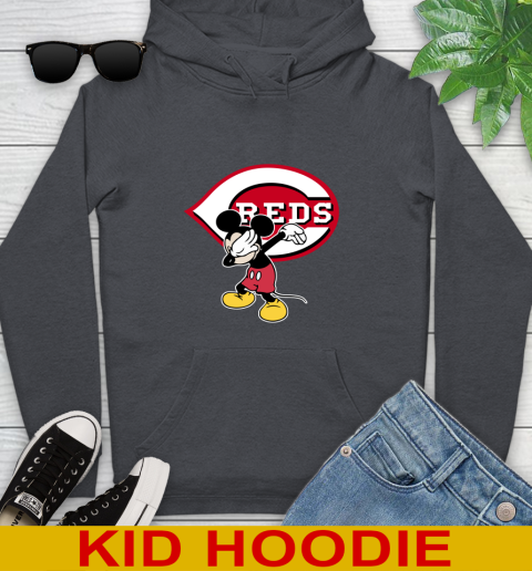 Cincinnati Reds MLB Baseball Dabbing Mickey Disney Sports Youth Hoodie 9