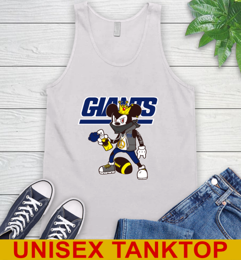 New York Giants NFL Football Mickey Peace Sign Sports Tank Top