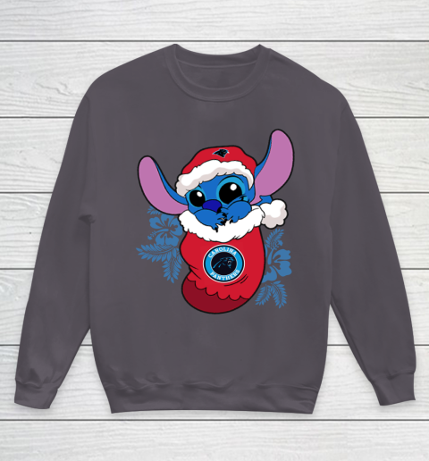 Carolina Panthers Christmas Stitch In The Sock Funny Disney NFL Youth Sweatshirt 6