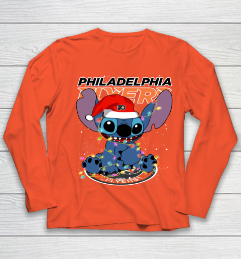 Philadelphia Flyers NHL Hockey noel stitch Christmas Youth Long Sleeve 2