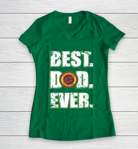 NBA Cleveland Cavaliers Basketball Best Dad Ever Family Shirt Women's V-Neck T-Shirt 3
