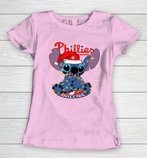 Philadelphia Phillies MLB noel stitch Baseball Christmas Women's T-Shirt 6